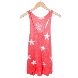Casual Chic Red & White Star Racerback Knit Tank - Women's Large